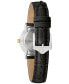 ფოტო #3 პროდუქტის Women's Diamond Accent Black Leather Strap Watch 27mm