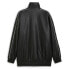 Фото #4 товара Puma T7 Oversized Pleather Full Zip Track Jacket Mens Black Casual Athletic Oute