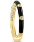 ფოტო #4 პროდუქტის EFFY® Diamond Black Enamel Crossover Statement Ring (1/4 ct. t.w.) in 14k Gold