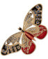 Фото #1 товара Gold-Tone Multi Enamel Crystal Butterfly Pin