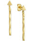 ფოტო #1 პროდუქტის Polished Triangle Drill Bit Linear Drop Earrings in 10K Gold