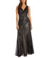 Фото #1 товара Women's Sequined V-Neck Godet Gown