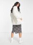 Weekday Ally hairy knit cardigan in off white