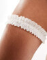 South Beach bridal ruffle pearl garter