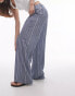 Topshop low slung tailored stripe trouser in blue