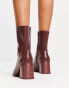 Фото #8 товара Monki heeled ankle boot in chocolate