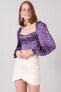 Фото #5 товара Женская укороченная блузка с длинным объемным рукавом и геометричным вырезом Factory Price