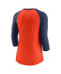 Фото #4 товара Women's Orange, Navy Detroit Tigers Next Up Tri-Blend Raglan 3/4 -Sleeve T-shirt