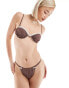 Фото #1 товара Reclaimed Vintage adjustable bikini bottom with bows in brown