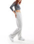 Monki pull on relaxed leg lounge trousers in light grey melange Серый, XXL - EU 54-56 - фото #4