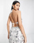 Фото #2 товара ASOS DESIGN embellished sequin and pearl halter top co-ord in silver