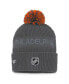 Фото #2 товара Men's Charcoal Philadelphia Flyers Authentic Pro Home Ice Cuffed Knit Hat with Pom