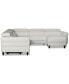 Фото #3 товара Silvanah 5-Pc. Leather Sectional with Storage Chaise and 2 Power Recliners, Created for Macy's