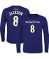 ფოტო #1 პროდუქტის Big Boys Lamar Jackson Purple Baltimore Ravens Mainliner Player Name and Number Long Sleeve T-shirt