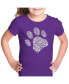 ფოტო #1 პროდუქტის Big Girl's Word Art T-shirt - Dog Paw