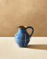 Striped ceramic milk jug