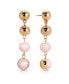 Pink Freshwater Pearl Gold Drop Earrings