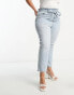 New Look Curve paperbag jean in mid blue