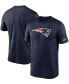 Фото #1 товара Men's Big and Tall Navy New England Patriots Logo Essential Legend Performance T-shirt