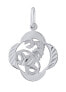 Silver pendant zodiac sign Scorpio - four-leaf clover SILVEGOB10281S11