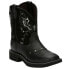 Фото #2 товара Justin Boots Mandra Embroidered Studded Square Toe Cowboy Booties Womens Black C