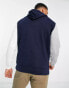 Фото #2 товара Le Breve colour block half zip sweatshirt in navy