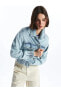 Фото #2 товара XSIDE Gömlek Yaka Düz Uzun Kollu Oversize Kadın Jean Ceket