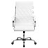 Фото #3 товара High Back Designer White Leather Executive Swivel Chair With Chrome Base And Arms