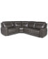 Фото #1 товара CLOSEOUT! Blairemoore 5-Pc. Leather L Sectional with 1 USB Console and 2 Power Recliners, Created for Macy's