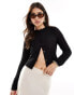 Фото #1 товара Miss Selfridge ruffle micro cardi in black