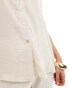 Фото #2 товара Vero Moda oversized textured shirt in cream