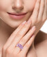 ფოტო #2 პროდუქტის EFFY® Amethyst (7/8 ct. t.w.) & Pink Amethyst (4 ct. t.w.) Heart & Baguette Cluster Ring in 14k Rose Gold