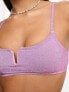 Фото #2 товара New Look glitter scoop bikini top in lilac