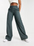 Weekday Riley wide leg trouser in dark grey