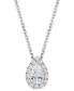 Diamond Pear Halo 18" Pendant Necklace (1/3 ct. t.w.) in 14k White Gold