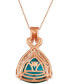 Le Vian deep Sea Blue Topaz (10 ct. t.w.) & Nude Diamond (7/8 ct. t.w.) Adjustable 20" Pendant Necklace in 14k Rose Gold