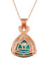 Deep Sea Blue Topaz (10 ct. t.w.) & Nude Diamond (7/8 ct. t.w.) Adjustable 20" Pendant Necklace in 14k Rose Gold