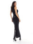 NA-KD sleeveless maxi dress in black glitter