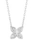 ფოტო #4 პროდუქტის Lab-Created Diamond Flower 18" Pendant Necklace (3/8 ct. t.w.) in Sterling Silver
