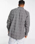 Only & Sons smart check overshirt in dark grey