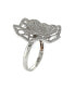 ფოტო #3 პროდუქტის Suzy Levian Sterling Silver Cubic Zirconia Micro Pave Flower Ring