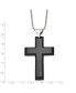 ფოტო #2 პროდუქტის Black IP-plated Large Cross Pendant Ball Chain Necklace