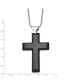 Black IP-plated Large Cross Pendant Ball Chain Necklace