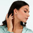 Charming silver hoop earrings with zircons Tesori SAIW144