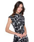 ფოტო #3 პროდუქტის Women's Printed Handkerchief-Hem Midi Dress