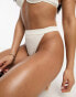 South Beach mix & match rib high waist high leg bikini bottom in cream