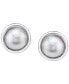 ფოტო #3 პროდუქტის Cultured Mabé Pearl (11mm) Stud Earrings in Sterling Silver