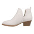 CL by Laundry Cherish Snake Round Toe Cowboy Booties Womens White Casual Boots C