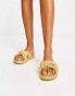 ASOS DESIGN Jasmine plaited espadrille footbed in gold