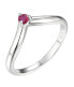 Minimalist silver ring with ruby Precious Stone SR09001D